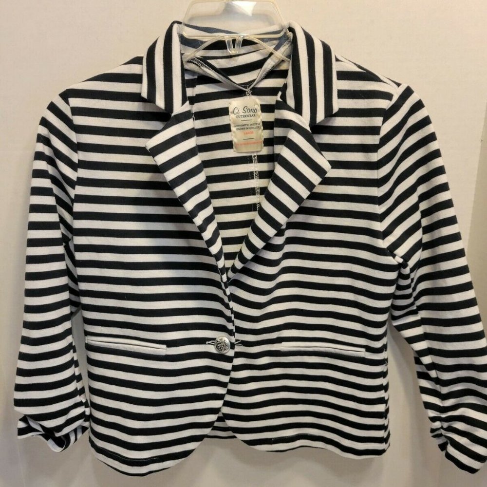 Ci Sono Women's Size L Striped One Button Jacket